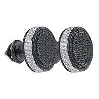 The Diamond Deal Sterling Silver Mens Round Black Color Enhanced Diamond Circle Stud Earrings 1/3 Cttw