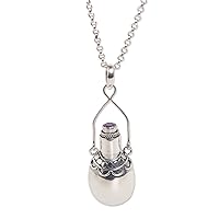 NOVICA Handmade .925 Sterling Silver Amethyst Locket Necklace Pendant Indonesia Gemstone Birthstone 'Light The Lantern'
