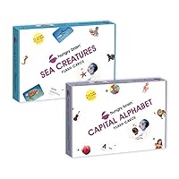 Hungry Brain Sea Creature & Capital Alphabet Flashcards Toddlers- Brain Development Flashcards for Babies