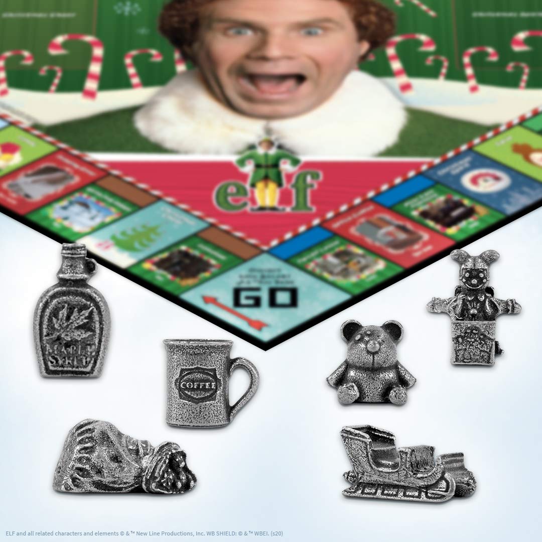 Monopoly Elf | Based on Christmas Comedy Film Elf | Collectible Monopoly Game Featuring Familiar Locations and Iconic Moments | Officially Licensed Monopoly