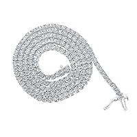 The Diamond Deal 10kt White Gold Mens Round Diamond 20-inch Link Chain Necklace 3 Cttw
