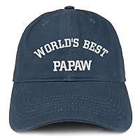 Trendy Apparel Shop World's Best Papaw Embroidered Soft Crown 100% Brushed Cotton Cap