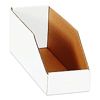 BOX USA Cardboard Storage Bins, Open Top Bin Box, 4