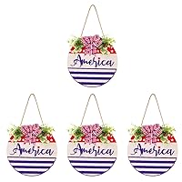 4pcs Independence Day Listing 4th of July Front Door Decor Election Day Supplies Labor Day Decorations Memorial Day Decoration Fourth of July Party Favor Props Wooden Cloth