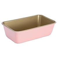 Paris Hilton Nonstick Carbon Steel Bakeware Collection, 9-Inch x 5-Inch Loaf Pan, Dishwasher Safe, Made without PFOA and PFAS, Pink Champagne Two-Tone