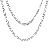 Sterling Silver Figaro Chain Anklet for Women Figaro Ankle Chain 2mm - 5.5mm Nickel Free Italy 9-10 inch