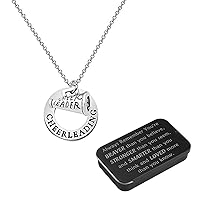 BNQL Cheerleading Necklace Cheerleader Inspirational Gifts for Girls Cheerleading Pendant With You Are Braver Stronger Smarter Than You Think Jewelry Box