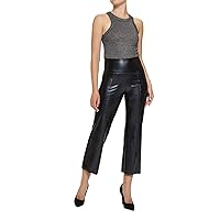 HUE Women's Faux Leather Legging with Tummy Control
