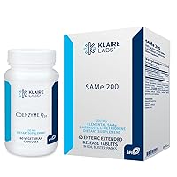 Klaire Labs Same 200 (60 Tablets) + Coenzyme Q10 (60 Capsules) Two-Product Set - 200mg S-adenosylmethionine + 150 mg CoQ10