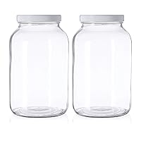 1 Gallon Extra Large Glass Mason Jar - Wide Mouth with Airtight Lid - Safe Container for Fermenting, Pickling, and Storing