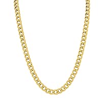 14K Yellow Gold Filled 7.4MM Curb Link Chain with Lobster Clasp