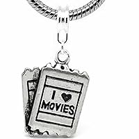 I Love Movies Bead Spacer for Snake Chain Charm Bracelet