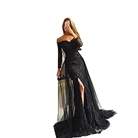 Sliver/ Mermaid Wedding Evening Dress Prom Gown Detachable Train