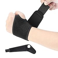 Wrist Brace Adjustable Wrist Strap for Sports Protecting Wrist Brace Carpal Tunnel for Women Men Wrist Brace Sport Wrist Support Black (1 Pair, Medium)