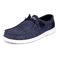 Nautica Men's Comfort Loafers, Lace-Up Boat Shoe, Lightweight Casual Stretch Sneaker-Rushford 1