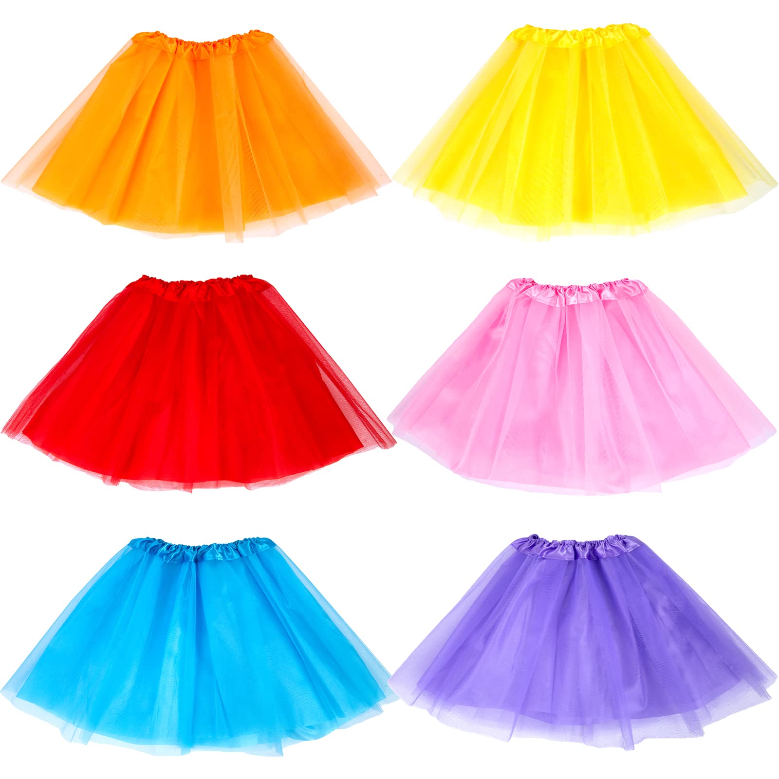 Koogel 6 PCS Tutu for Toddler Girls, 3-Layer Multicolor Tutu Skirts Ballet Tutu Dress Up Tutu Kids Party Tutu for Dress Up The Game Birthday Party Halloween Costume…