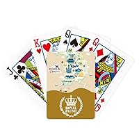 Travelling in Korea Art Deco Fashion Royal Flush Poker Playing Card Game