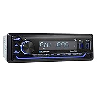 BLAUPUNKT ASPEN140 BT - 4 X 40W Stereo Digital USB Media Player, Receiver with Bluetooth, Detachable Panel, Hands Free Calling, Blue Light, Equalizer, 2 Front USB and Hook Up to Amplifier