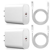 iPhone Fast Charger,MFi Certified 2 Pack 20W PD USB-C Wall Charger and 6 FT USB C to Lightning Cable iPhone Charger Fast Charging Compatible iPhone 14 13 12 11 More