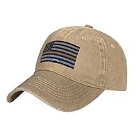 Honeycomb Style United States Thin Gold Line Flag Baseball Cap for Men Women Hat Vintage Cowboy Hats Adjustable Trucker Caps