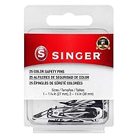 Singer Asst Black and White Professional Style Safety Pins, Multisize, 25-Count