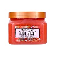 Tree Hut Peach Sorbet Shea Sugar Scrub, 18 oz, Ultra Hydrating and Exfoliating Scrub for Nourishing Essential Body Care