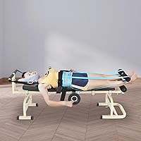 Massage Traction Bed Folding Massage Bed Back Stretch Bench Lumbar Spine Cervical Therapy Traction Table Chair Body Stretching Device for Pain Relief