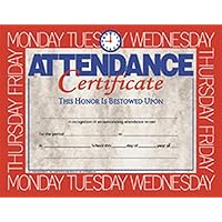 Hayes Attendance Certificate, 8.5