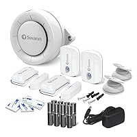 Swann Home Security Alert Kit. Includes 2 Wi-Fi Motion Sensors, 2 Window/Door Sensors and Siren. Weatherproof Motion Sensors, Smarphone Controlled, No Hub Required and Easy Installation