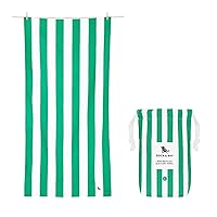 Beach Towel - Quick Dry, Sand Free - Compact, Lightweight - 100% Recycled - Includes Bag - Cabana - Cancun Green - Extra Large (200x90cm, 78x35)