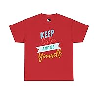 Keep Calm and Be Yourself Unisex Heavy Cotton Funny T-Shirt - Embrace Individuality with Comfortable Style.
