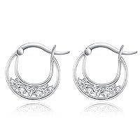 Celtic Knot/Cross Earrings 925 Sterling Silver Huggie Hoop Earrings,Hypoallergenic Irish Celtic Viking Hoops Earrings Jewelry Gifts for Women Men