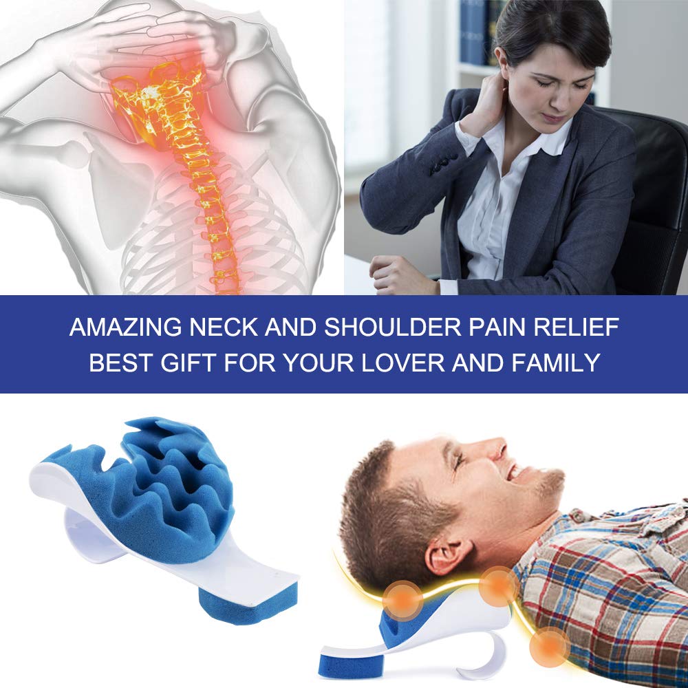 PAWING Chiropractic Pillow - Neck and Shoulder Relaxer Cervical Pillow Neck Traction Device for Pain Relief Management and Cervical Spine Alignment