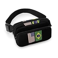 American Brazilian Fanny Pack Adjustable Bum Bag Crossbody Double Layer Waist Bag for Halloween