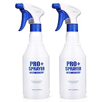 Plastic Spray Bottles 2 Pack 16 Oz for Cleaning Solutions, Planting, Pet, Bleach Spray, Vinegar, Professional Empty Spraying Bottle, Mist Water Sprayer with Adjustable Nozzle and Measurements