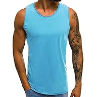 sutelang lurryly Sleeveless T Shirt Men Summer Casual Sports Strength Training Top Solid Color Comfortable Tank Top Large Size Not Expensive