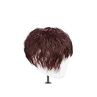 Curly Wavy Hair Topper With Bangs Short Toppers For Thinning Hair Clip In Topper Hairpieces Wiglet Top Hair Pieces (Color : Brown, Size : 14 * 15)