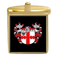 Webb Ireland Family Crest Surname Coat Of Arms Gold Cufflinks Engraved Box