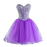 Women's Sweetheart Short Beading Homecoming Party Prom Dress
