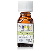 Aura Cacia 100% Pure Clove Bud Essential Oil | GC/MS Tested for Purity | 15 ml (0.5 fl. oz.) | Syzygium aromaticum