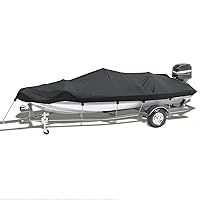 NEVERLAND Trailerable Boat Cover 17-19ft,Made of Reinforced Waterproof 420D Oxford Fabric Fits V Shape/V-Hull and Tri-Hull Runabouts Pro-Style Bass Boats.Fit Length 17-19ft,Beam Width up to 102