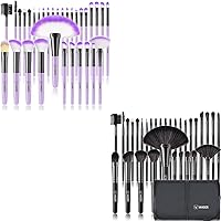 VANDER Save 20% on 32Pcs Purple Makeup Brushes（Cosmetic bag not included） +32Pcs Black Makeup Brushes Set, Foundation Brush Eyeshadow Brush Makeup Kit