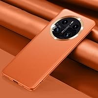 PU Leather Case for Huawei Mate 50 Pro Cover Matte Silicone Protection Phone Case for Huawei Mate 20 30 40 Pro Plus,Orange,for Mate 50 Pro