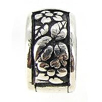 Sterling Silver Flower Leaf Clip Clasp European Style Bead Charm