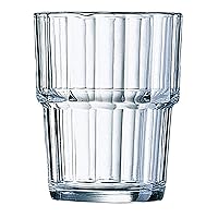 Arcoroc ARC 60026 Norvege Drinking Glass, Water Glass, Juice Glass, 160 ml, Glass, Transparent, Pack of 6