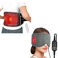 Comfytemp Cordless Heating Pad with Massager for Back Pain Relief and Heated Eye Mask for Dry Eyes with 3 Heat Settings and 3 Timer, Warm Compress for Eyes Migraine Blepharitis Sinus Stye MGD