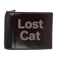 REWARD:Lost Cat - Genuine Engraved Soft Cowhide Bifold Leather Wallet