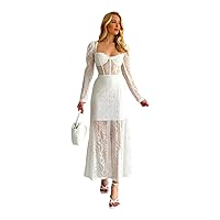 Dress White Romantic Slit Lace Dress