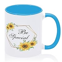 Be Special Coffee Mug 11oz Circle Garland Wreath Novelty Coffee Mugs Cups House Warming Gifts New Home Ceramic Blue