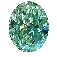 Loose Moissanite Diamond Stone Use For Pendant/Rings/Earrings/Jewelry For Men/Women By RINGJEWEL (Oval Cut,37.70 Ct,VVS1,Fancy Blueish Green Color)